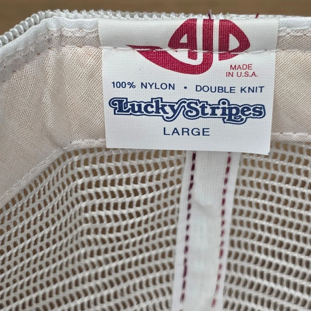 VTG Alabama Crimson Tide‎ AJD Lucky Stripes Trucker Snapback Hat ~ Made In USA